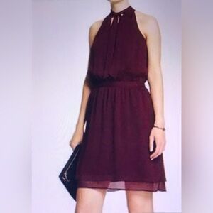 NWT Banana Republic Elegant Burgundy Halter Dress